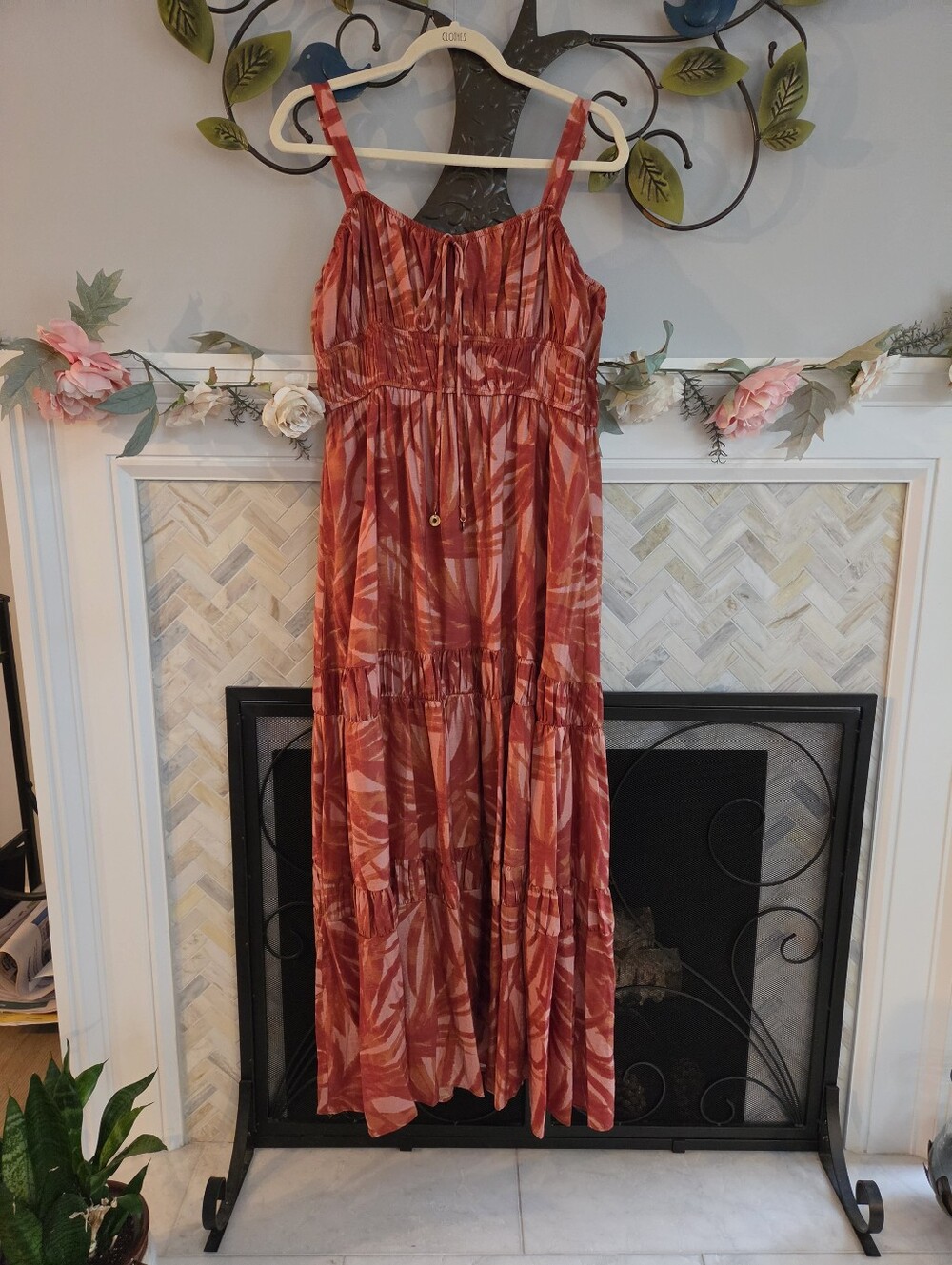 Taylor Printed Maxi DressTerracotta Sz L